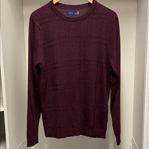Apt. 9 Men's Dark Maroon Crewneck Textured Design Sweater Size M